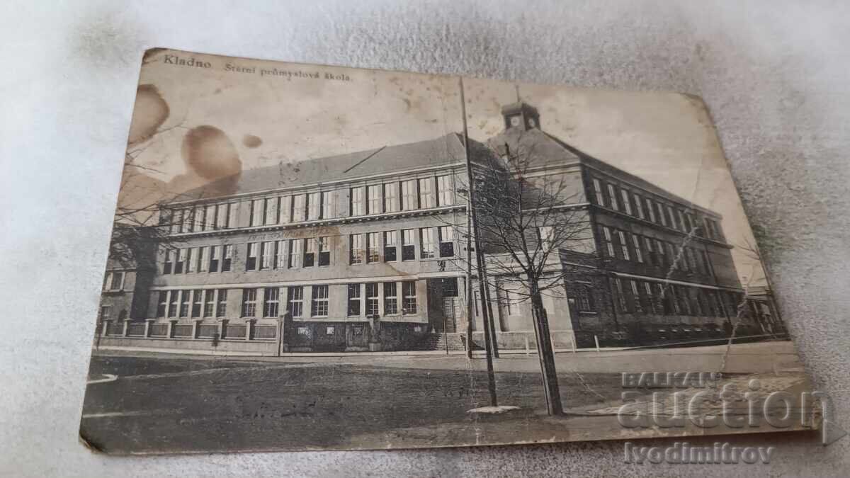 Carte poștală Kladno Statni Prumyslova Skola 1929