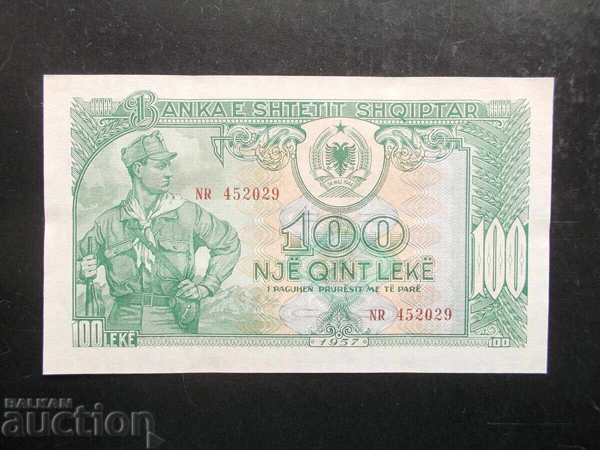 ALBANIA, 100 leka, 1957, UNC