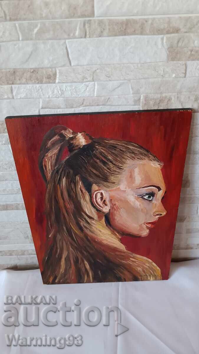 Painting "Fiery Woman" - oil on wood - W. van oevelen with price 170.00 BGN | € 86.92 Painting "Fiery Woman" - oil on wood - W. van oevelen with price 170.00 BGN | € 86.92