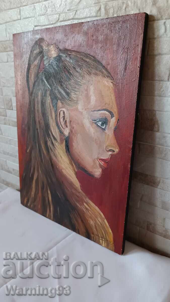 Delivery of Painting "Fiery Woman" - oil on wood - W. van oevelen Delivery of Painting "Fiery Woman" - oil on wood - W. van oevelen