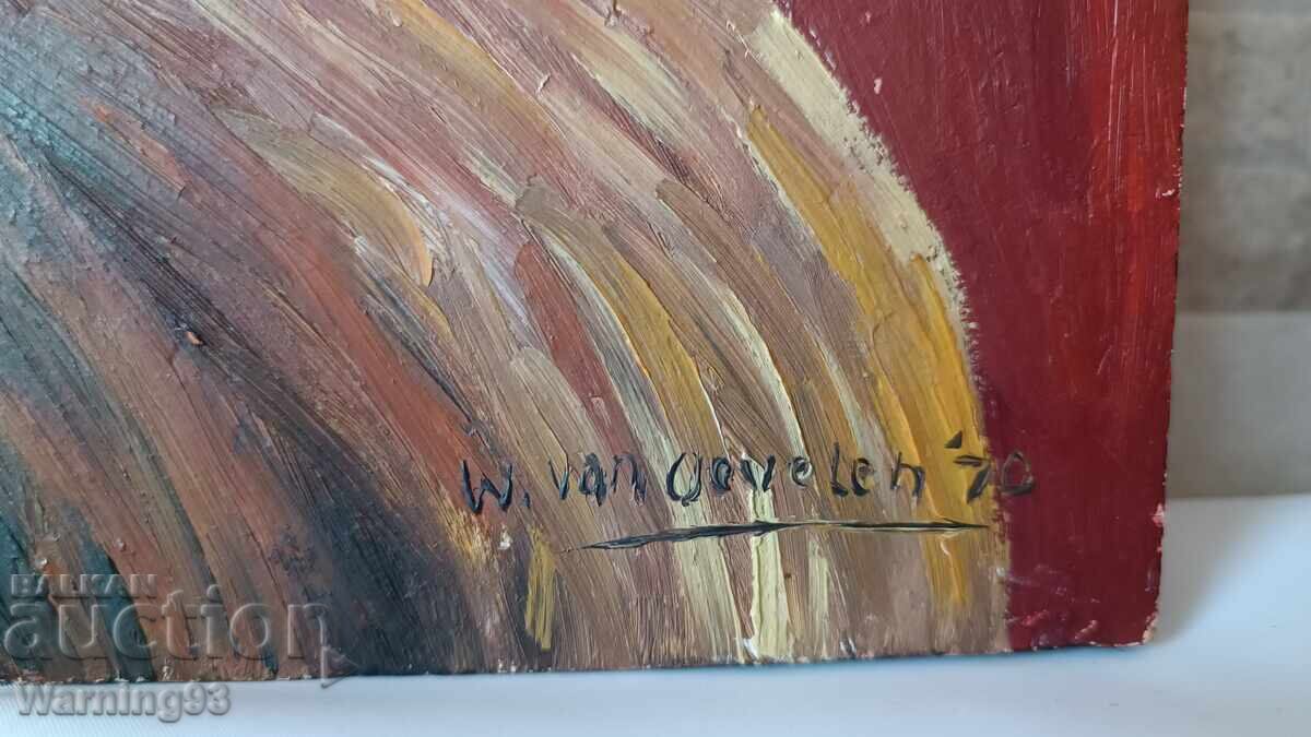 Painting "Fiery Woman" - oil on wood - W. van oevelen - 5 Painting "Fiery Woman" - oil on wood - W. van oevelen - 5