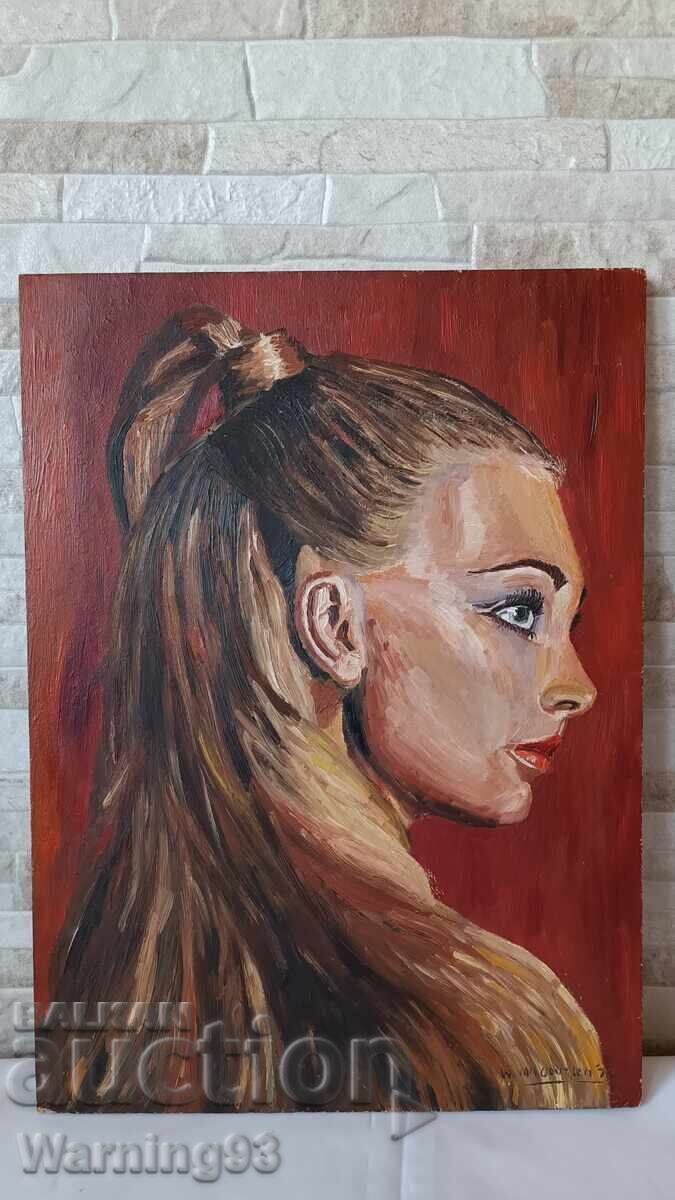 Tablou „Femeie focoasă” – ulei pe lemn – W. van oevelen