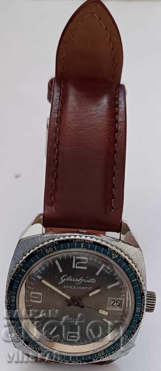 RARE MEN'S WATCH GUB-GLASHUTTE-WITH WORLD TIME - 5 RARE MEN'S WATCH GUB-GLASHUTTE-WITH WORLD TIME - 5