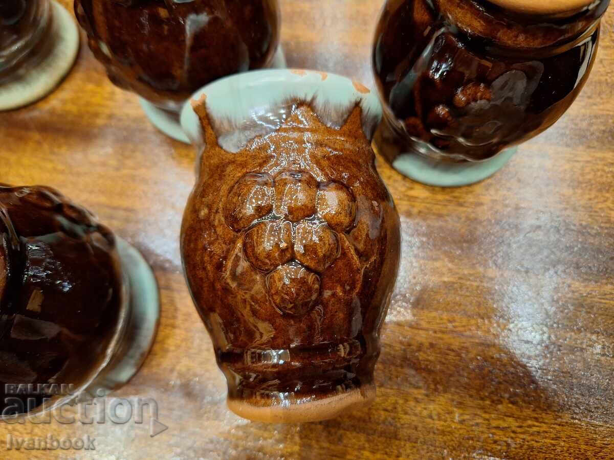 Ceramic wine glasses retro social. - 7 Ceramic wine glasses retro social. - 7