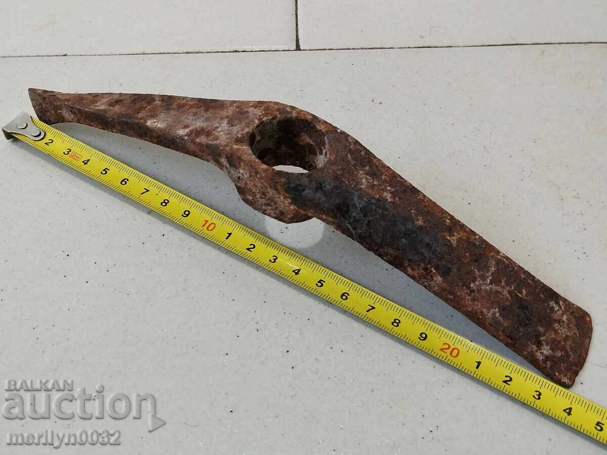 Small Wrought Pickaxe Tool Wrought Iron Primitive - 6