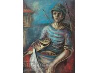 Painting "Fisherman", art. I. Stoev, 1980s