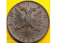 2 Kindar 1935 Albania Shqipni Roma Regele Zog ! bronz- calitate