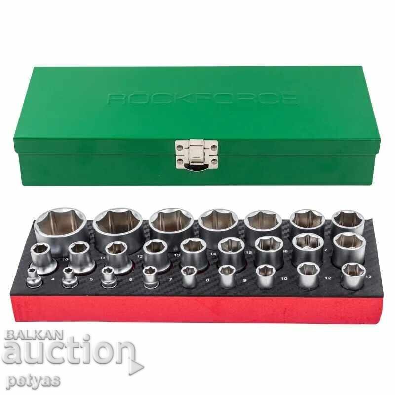 Auction Socket set 25 pieces 1/4″&1/2″ (4-32mm) ROCKFORCE Auction Socket set 25 pieces 1/4″&1/2″ (4-32mm) ROCKFORCE