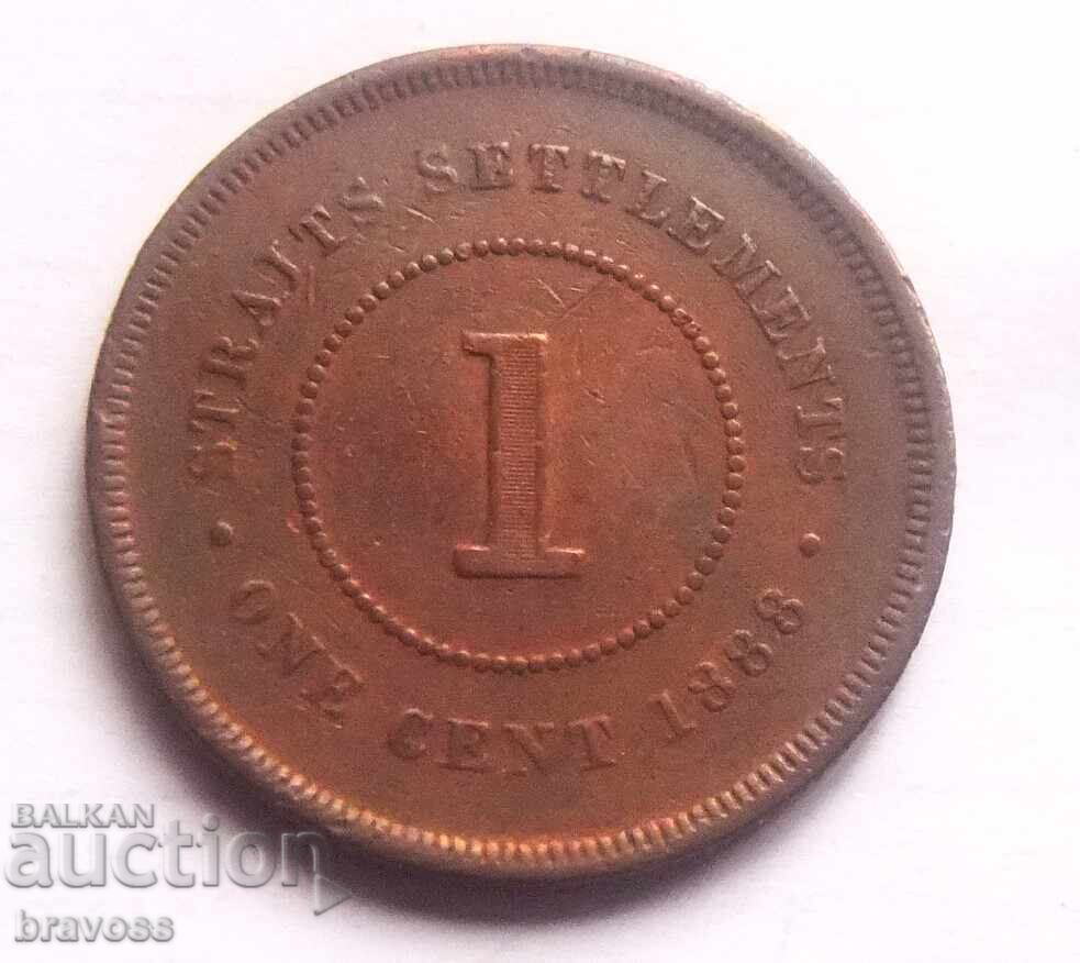 1 cent 1888 - Straits Settlements - VF