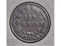 Portugal - 100 reis1878 Ag EF