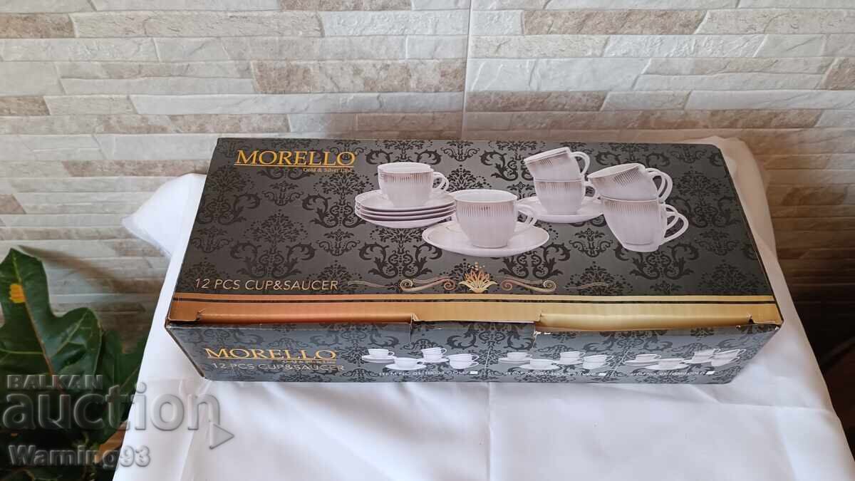 Δημοπρασία Υπηρεσία τσαγιού ή καφέ - 12 τεμάχια - MORELLO - Ασημί Δημοπρασία Υπηρεσία τσαγιού ή καφέ - 12 τεμάχια - MORELLO - Ασημί