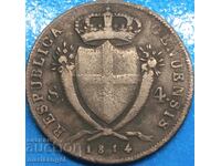 4 soldi 1814 Genoese Republic Italy silver