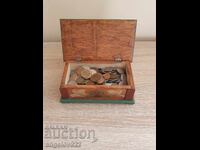 Wooden jewelry box with 200 coins!!!