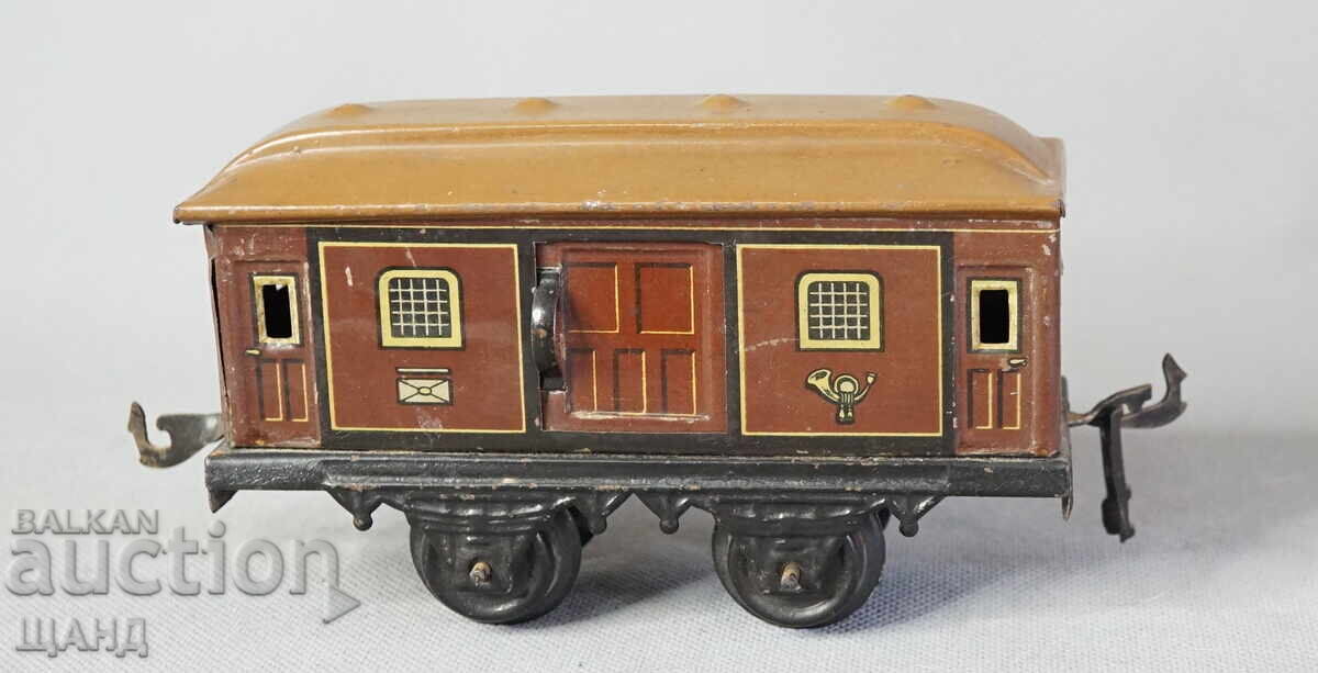 Old German metal toy model train wagon