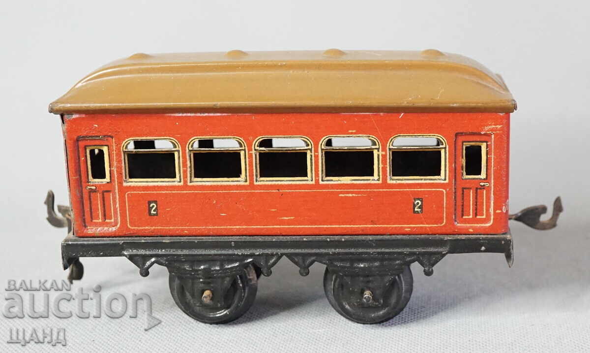 Old German metal toy model train wagon