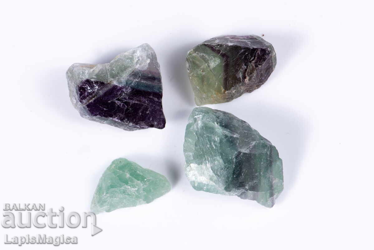 4 pieces of green and violet fluorite 107g #7