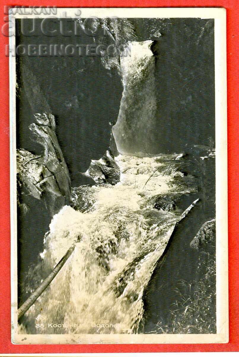 TRAVEL CARD KOSTENETS RESORT - WATERFALL before 1940 TRAVEL CARD KOSTENETS RESORT - WATERFALL before 1940