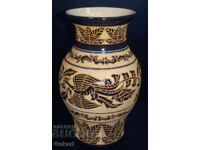 Engraved Ceramic Vase VIETNAM DONA Artexport Saigon