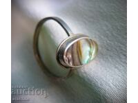 Old silver ring with mother-of-pearl