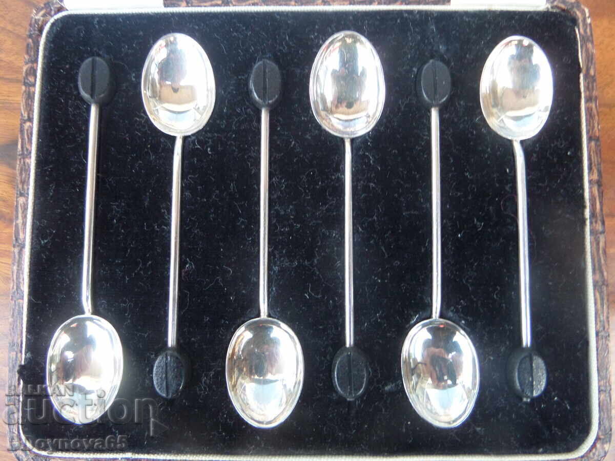 Set of 6 sterling silver coffee spoons Set of 6 sterling silver coffee spoons