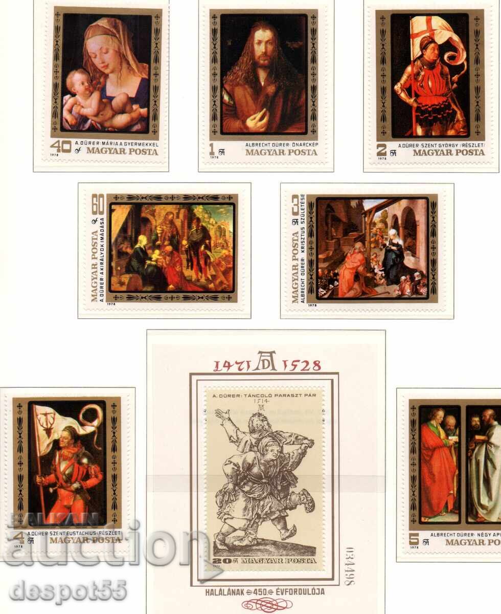 1979. Hungary. 450th anniversary of the death of Dürer + Blok. 1979. Hungary. 450th anniversary of the death of Dürer + Blok.
