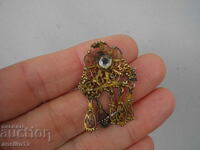 OLD RENAISSANCE SILVER BROOCH EYE FILGRANITE