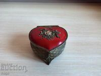 Great Old Silver Plated Heart Jewelry Box