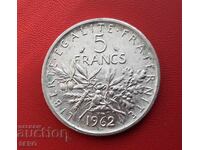 Franta-5 franci 1962-argint