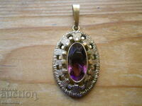 Antique Gold Plated Amethyst Locket