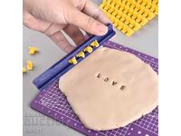 Fondant letters and numbers for stamping on cake dough biscuits