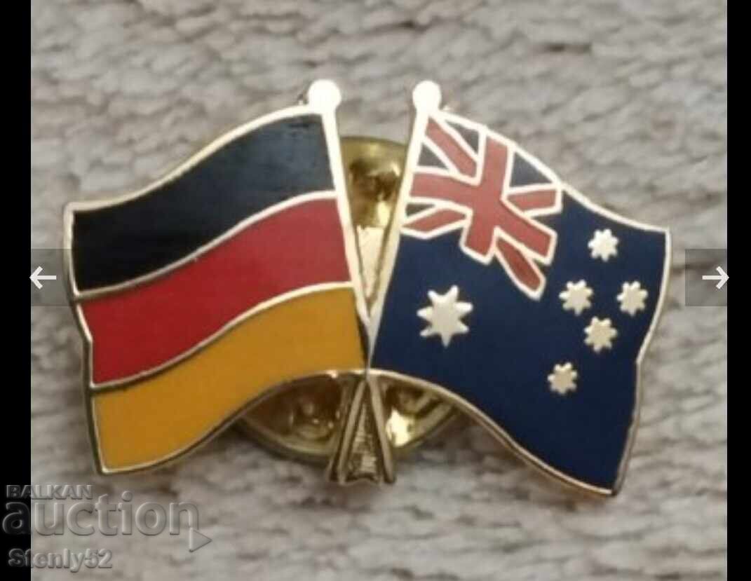 Pin badge with flags Germany-England Pin badge with flags Germany-England