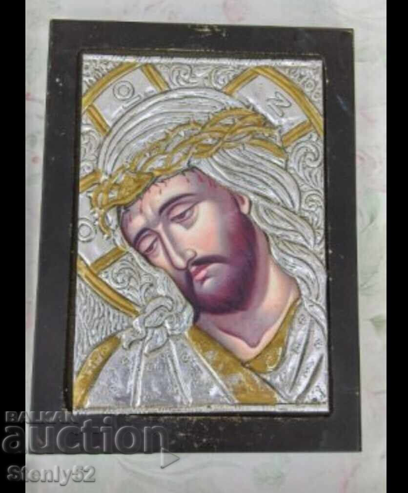 Icoana Iisus Hristos cu feronerie 24/17 cm Icoana Iisus Hristos cu feronerie 24/17 cm