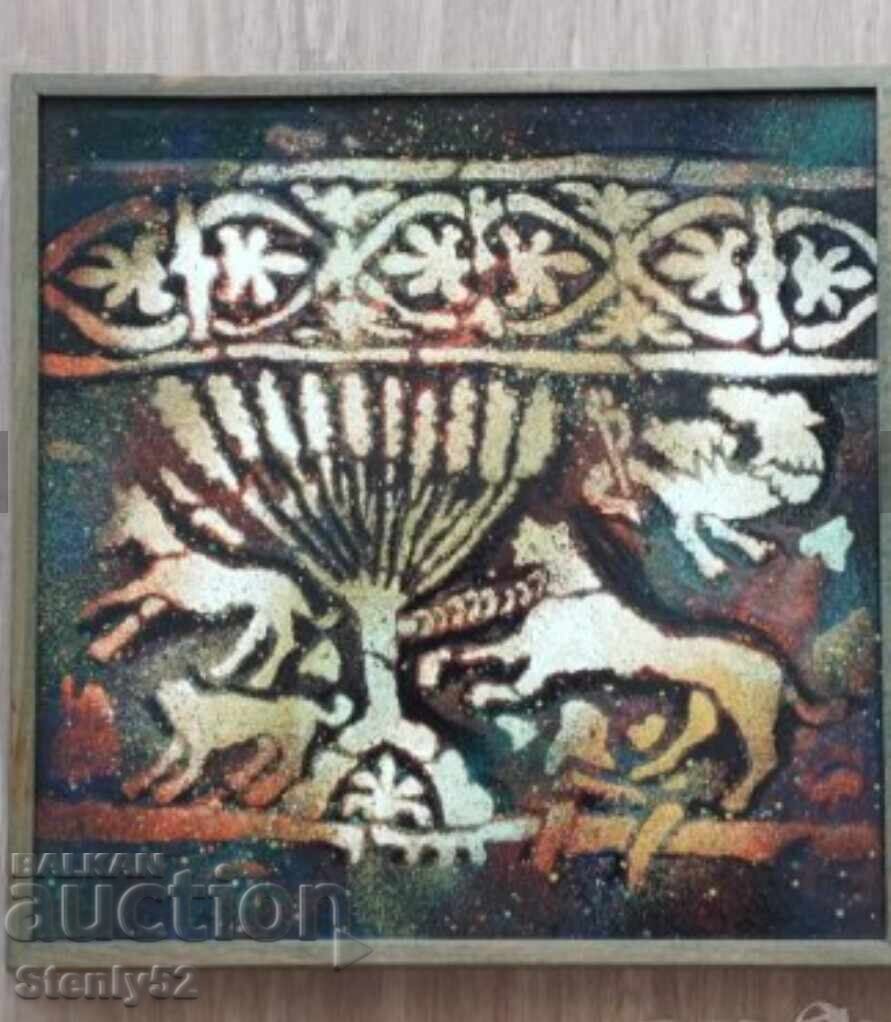 Enameled Bogomil motif from a tombstone, 11th-14th centuries. Enameled Bogomil motif from a tombstone, 11th-14th centuries.