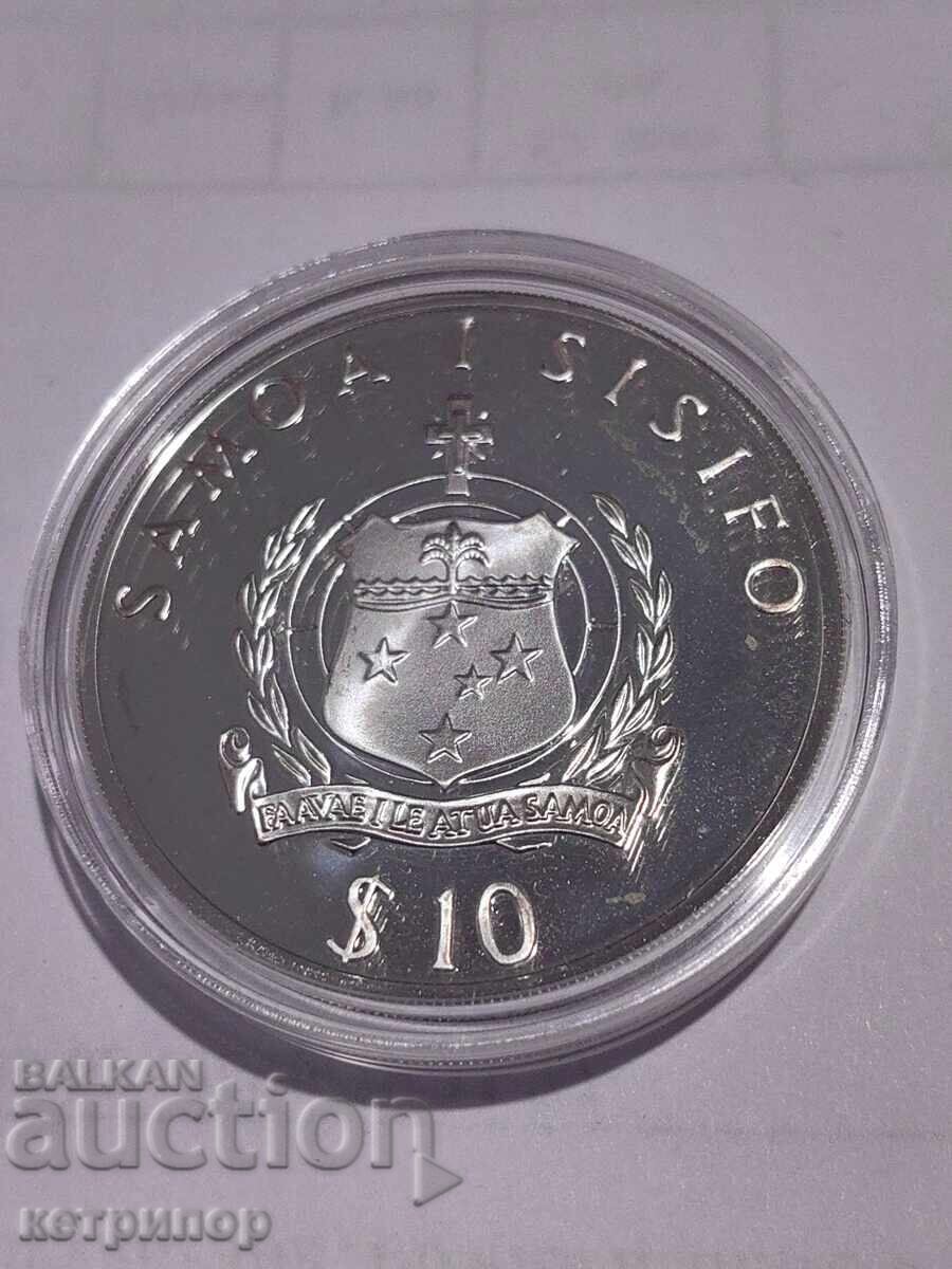 10 tala Samoa 1993 ασημί. Απόδειξη 10 tala Samoa 1993 ασημί. Απόδειξη