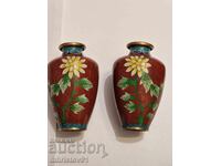 Cloisonne vases 2 pieces