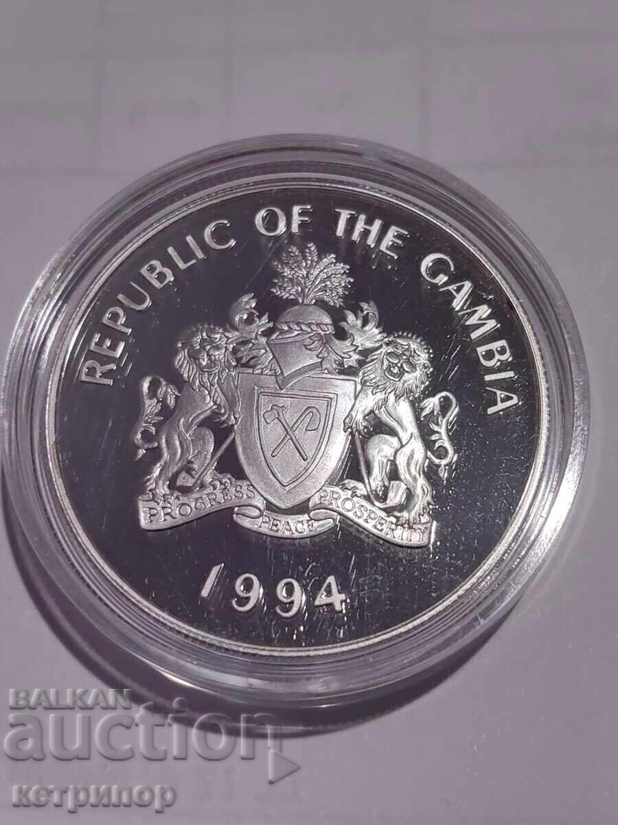 20 Dalasi Gambia 1994 argint. Dovada cu preț € 110.00 | 215.14 BGN