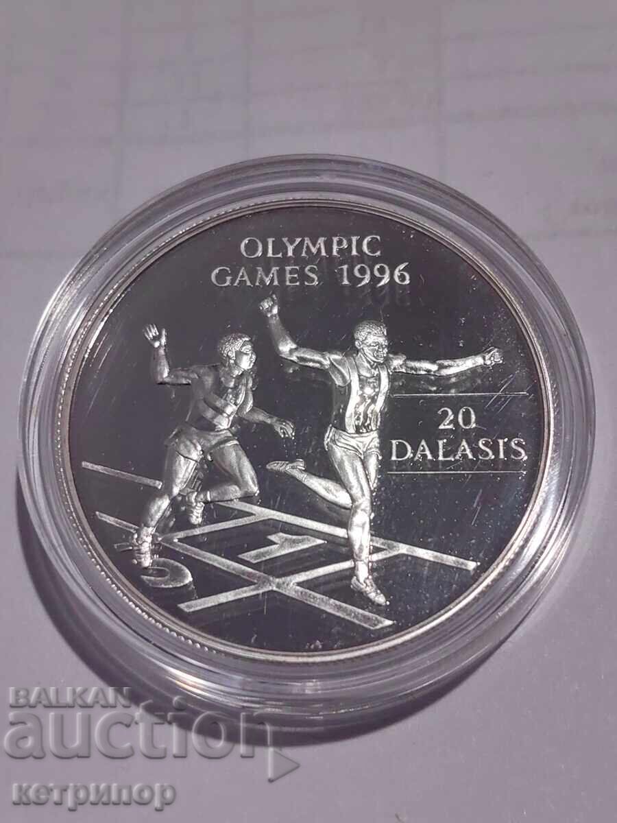 20 Dalasi Gambia 1994 Silver. Proof 20 Dalasi Gambia 1994 Silver. Proof