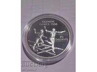 20 Dalasi Gambia 1994 Silver. Proof