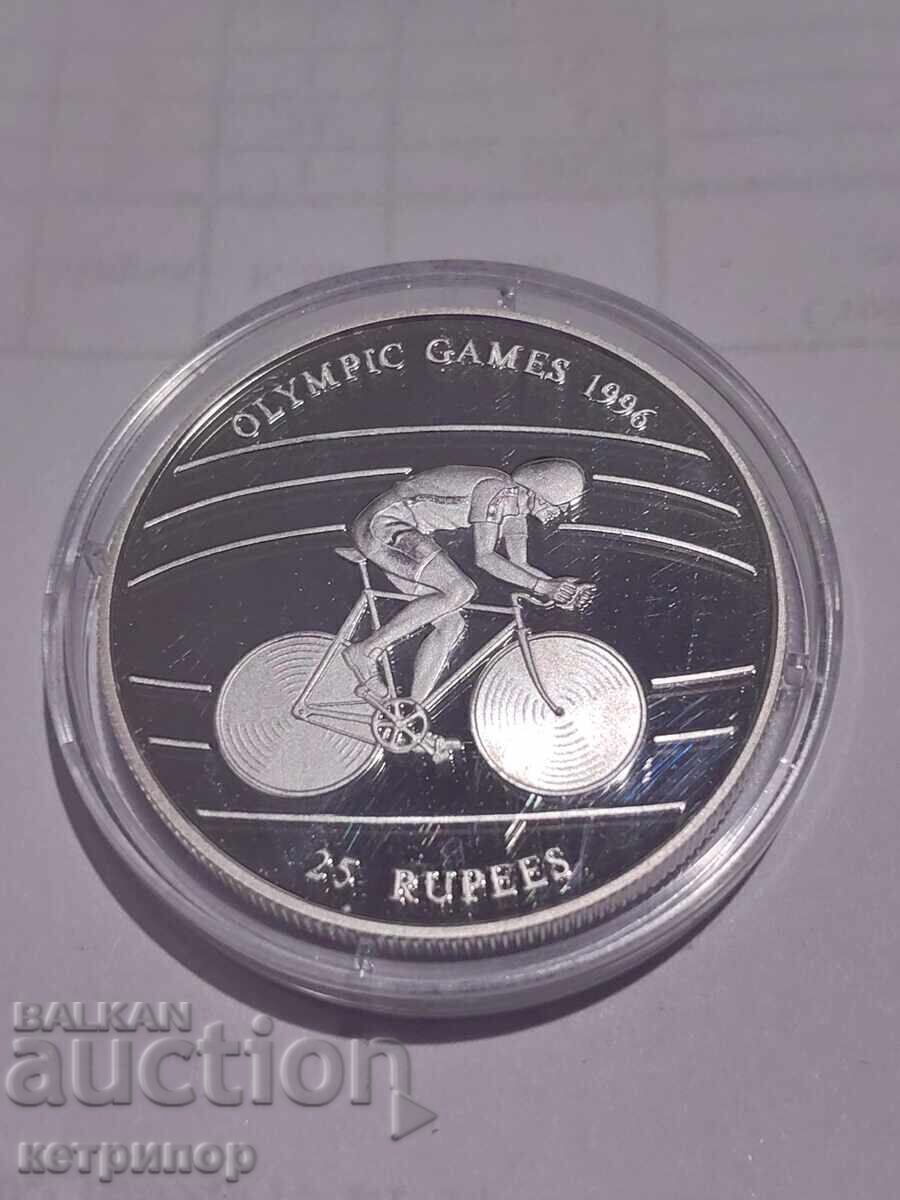 25 de rupii Seychelles 1995 Argint. Dovada