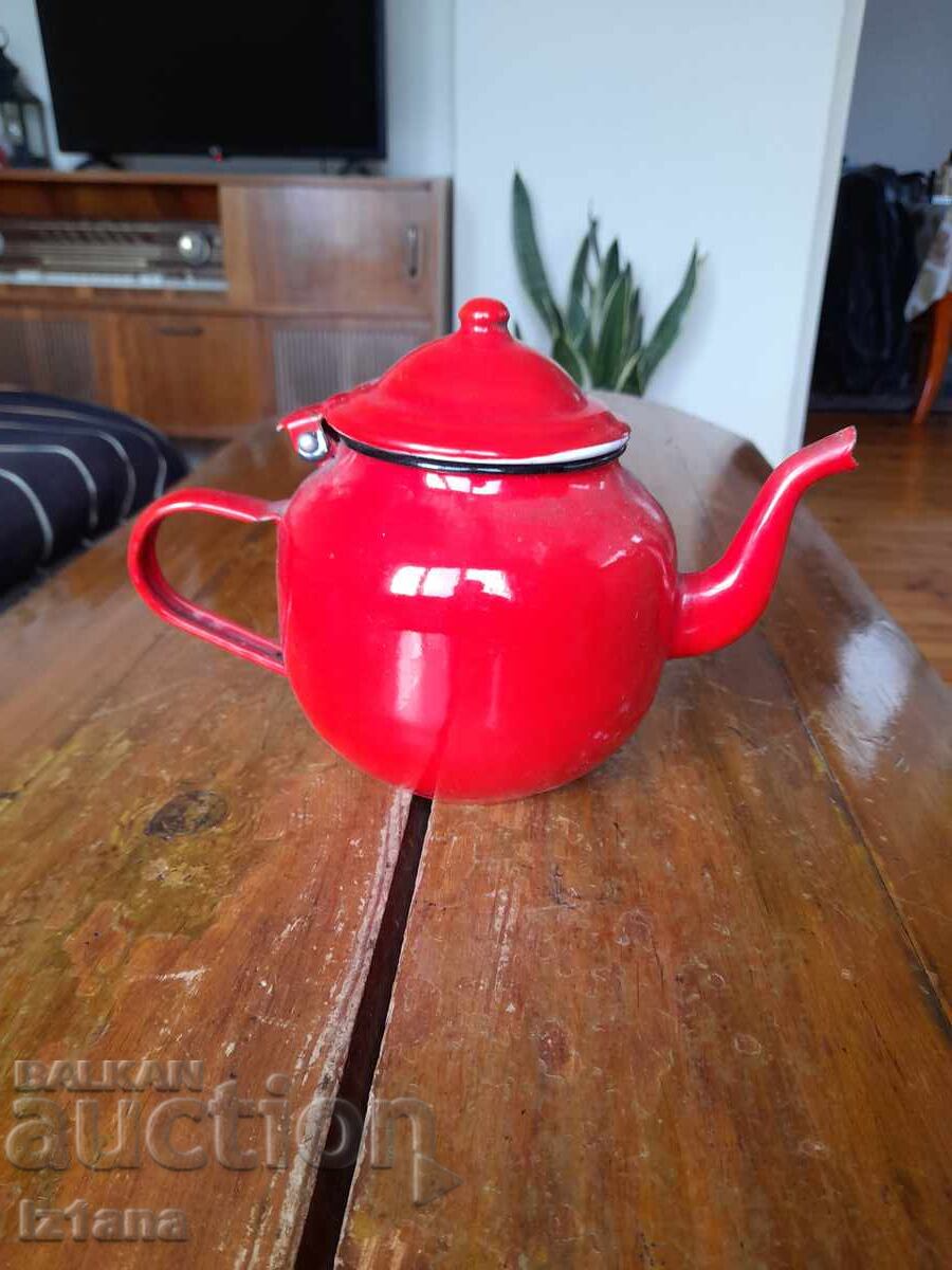 Auction  Old enamel teapot