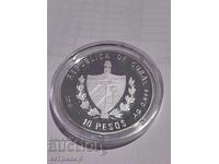 10 pesos Cuba 1994 argint. Dovada