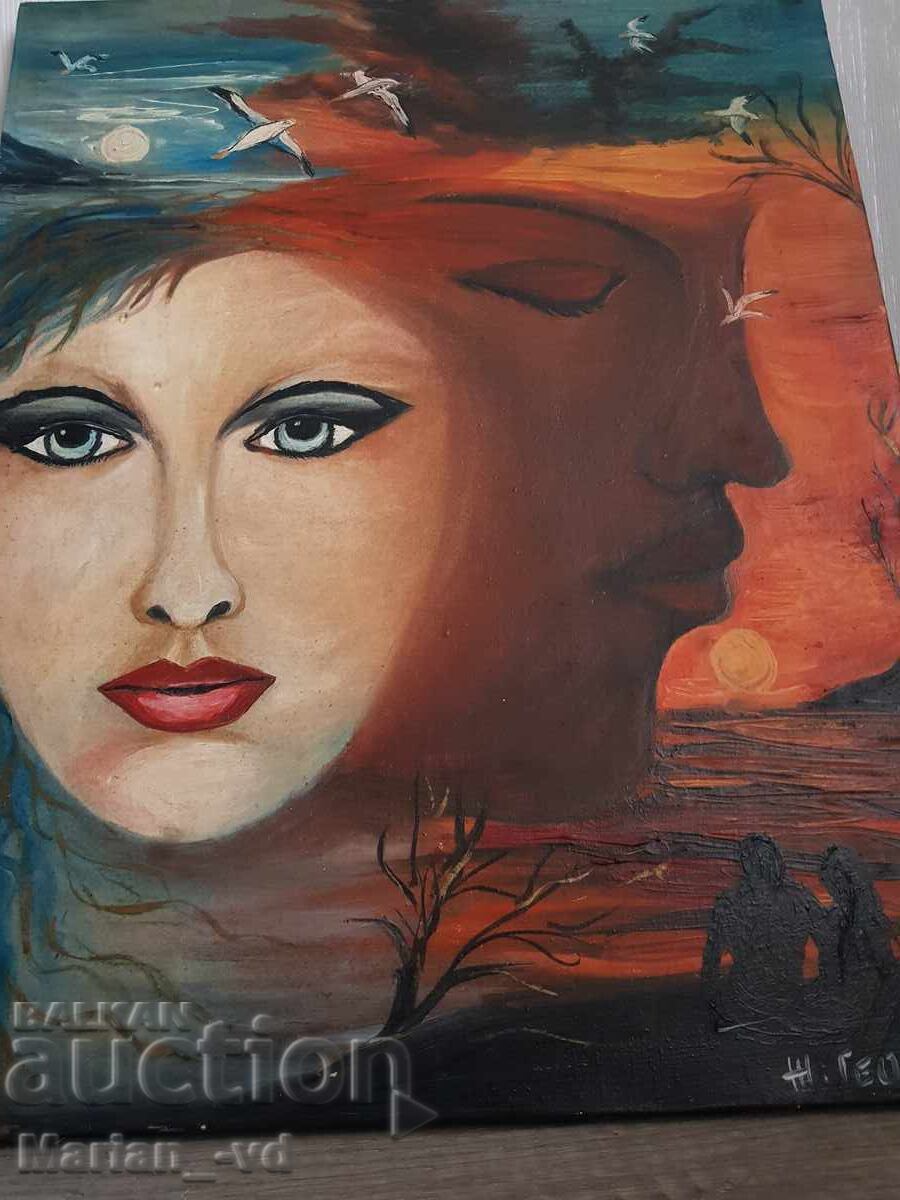 Oil painting on canvas, signed - 5