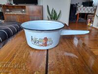 Old enamel colander, colander