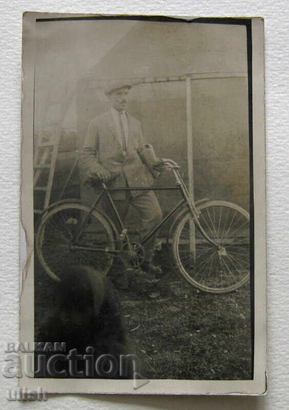 Kingdom of Bulgaria bicycle wheel old photo postcard Kingdom of Bulgaria bicycle wheel old photo postcard