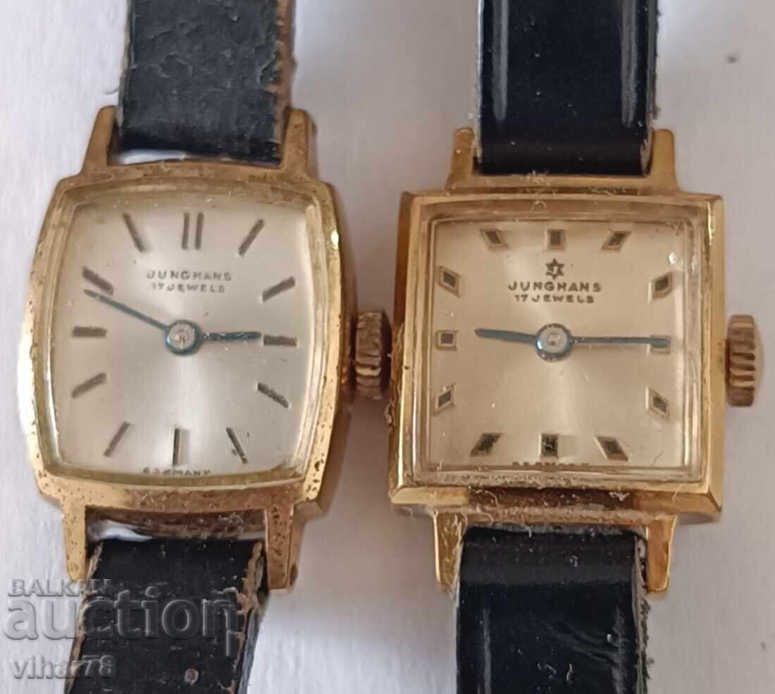 Πολλά δύο γυναικεία ρολόγια Junghans επιχρυσωμένα -δεν λειτουργούν με τιμή 49.99 BGN | € 25.56 Πολλά δύο γυναικεία ρολόγια Junghans επιχρυσωμένα -δεν λειτουργούν με τιμή 49.99 BGN | € 25.56