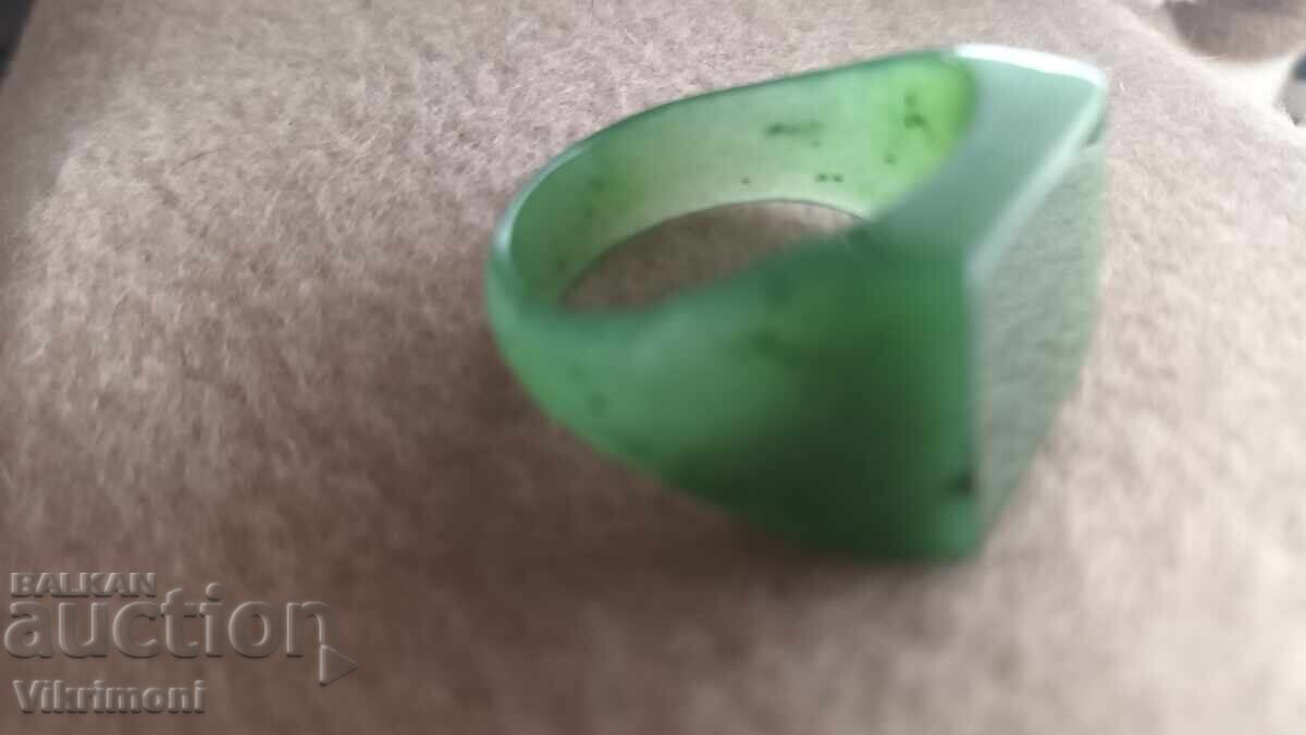 Δαχτυλίδι πράσινο νεφρίτη, μεγάλο, 50 καρατίων, - 6 Δαχτυλίδι πράσινο νεφρίτη, μεγάλο, 50 καρατίων, - 6