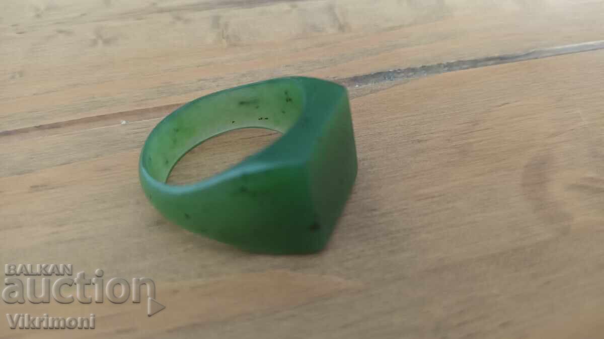Δαχτυλίδι πράσινο νεφρίτη, μεγάλο, 50 καρατίων, - 7 Δαχτυλίδι πράσινο νεφρίτη, μεγάλο, 50 καρατίων, - 7