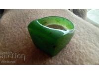 Green jade ring, large, 50 carats,