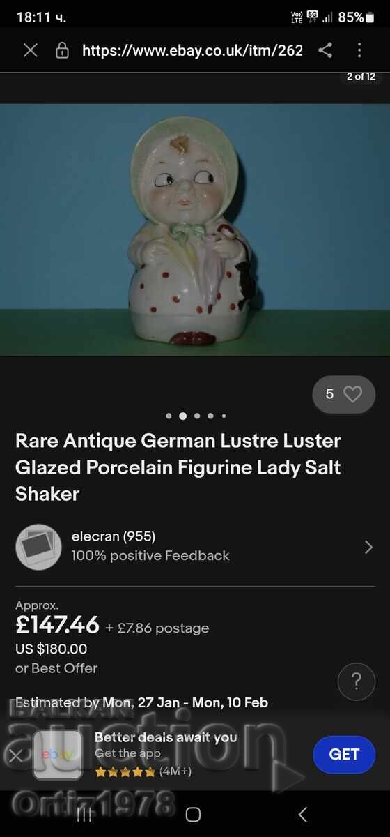 Large porcelain salt shakers, 1960s Germany. - 6 Large porcelain salt shakers, 1960s Germany. - 6