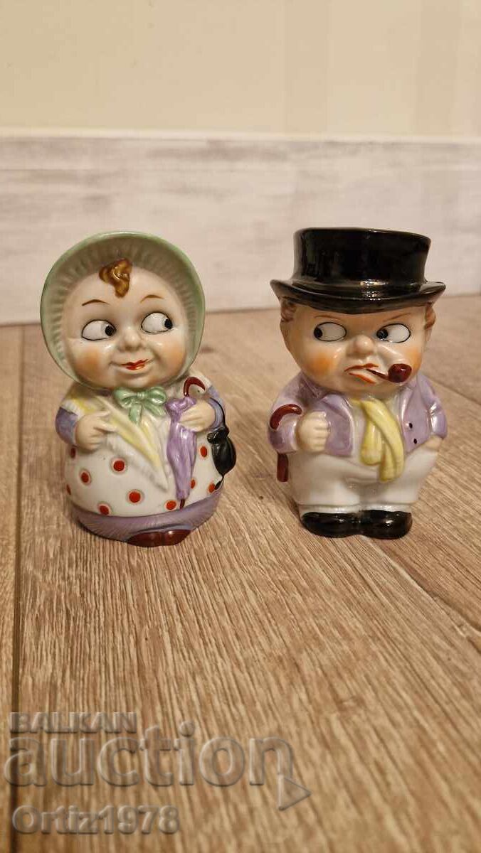 Large porcelain salt shakers, 1960s Germany. Large porcelain salt shakers, 1960s Germany.